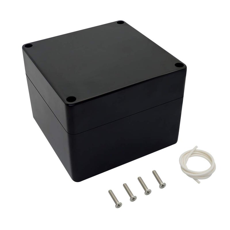 LeMotech ABS Plastic Electrical Project Case Power Junction Box, Project Box Black 4.7" x 4.7" x 3.5" (120 x 120 x 90 mm)(Pack of 1) - Image 1